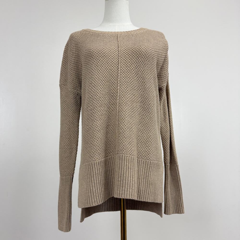 Rachel Zoe Beige Knit Pull Over Long Sleeve Sweater Womens Size Medium